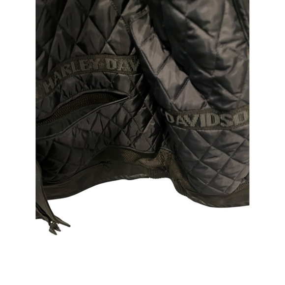 Harley Davidson Motorcycle Black Leather Riding Jacket Size XL Zip Armor Biker - Picture 7 of 11